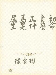属马正月初六出生是什么命