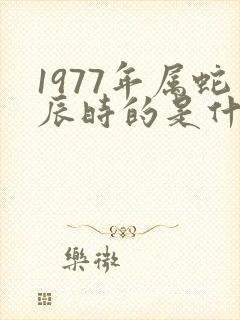 1977年属蛇辰时的是什么命封面