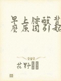 早上腰酸背痛什么原因引起的女性