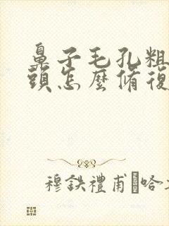 鼻子毛孔粗大黑头怎么修复封面