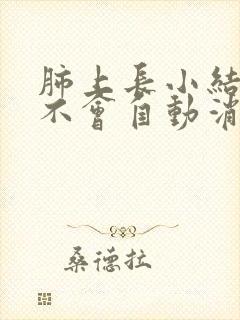 肺上长小结节会不会自动消失封面