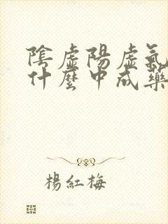阴虚阳虚气虚吃什么中成药