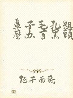 鼻子毛孔粗大怎么办有黑头