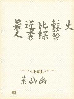 最近比较火的真人秀综艺封面