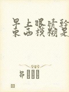 早上眼睛干涩看东西模糊是什么原因