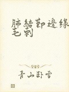 肺结节边缘欠清毛刺封面