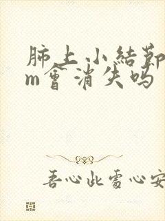 肺上小结节3mm会消失吗