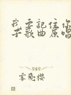 我要记住你的样子歌曲原唱