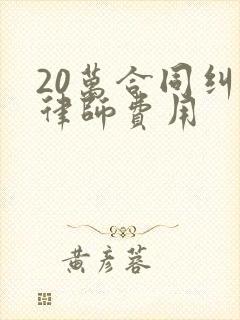 20万合同纠纷律师费用封面