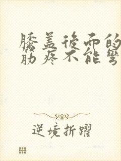 膝盖后面的腿窝筋疼不能弯曲