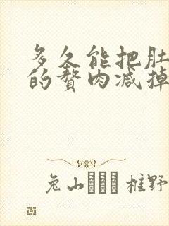 多久能把肚子上的赘肉减掉封面
