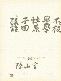 孩子转学不成功能回原学校吗封面