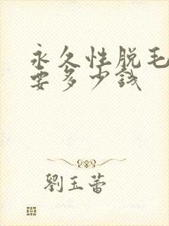永久性脱毛一般要多少钱