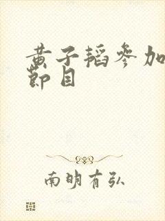 黄子韬参加综艺节目