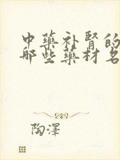 中药补肾的药有哪些药材名称