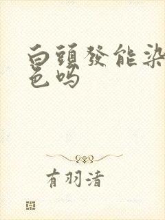 白头发能染黑茶色吗封面