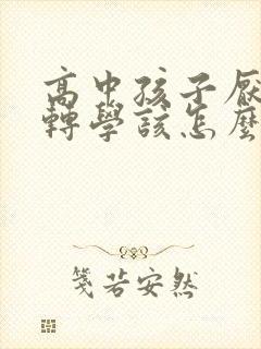 高中孩子厌学想转学该怎么办封面