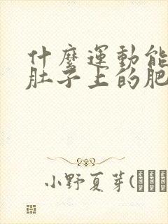 什么运动能减掉肚子上的肥肉