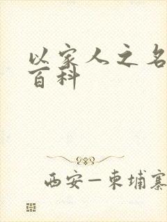 以家人之名百度百科封面