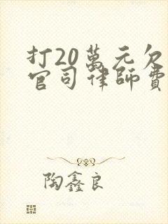 打20万元欠钱官司律师费用封面