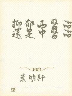 抑郁西医治疗好还是中医治疗好