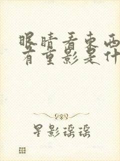 眼睛看东西模糊有重影是什么情况