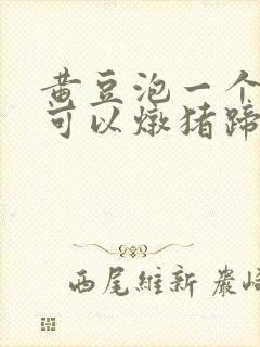 黄豆泡一个小时可以炖猪蹄吗封面