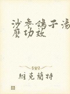 沙参鸽子汤有什么功效
