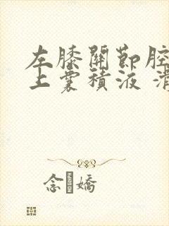 左膝关节腔及髌上囊积液 滑膜炎封面