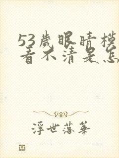 53岁眼睛模糊看不清是怎么回事