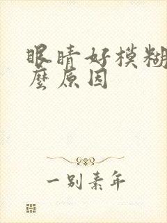 眼睛好模糊是什么原因