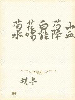 菊花白芍山楂泡水喝能降血压吗