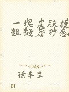 一块皮肤摸上去粗糙磨砂感怎么回事封面