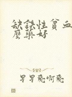 缺铁性贫血服什么药好