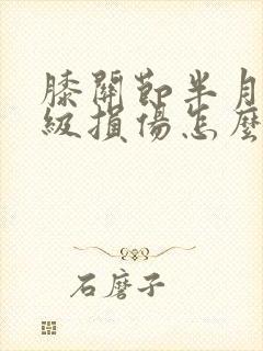 膝关节半月板2级损伤怎么治疗封面