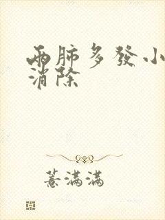 两肺多发小结节消除封面