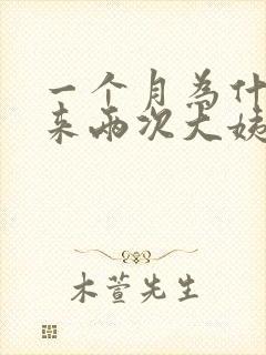 一个月为什么后来两次大姨妈封面