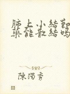 肺上小结节吃中药能散结吗