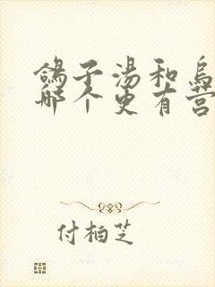 鸽子汤和乌鸡汤哪个更有营养价值