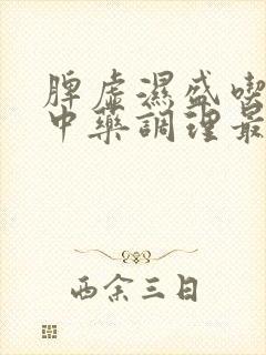 脾虚湿盛吃什么中药调理最好