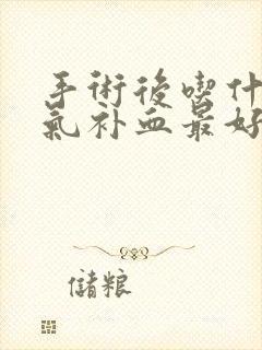 手术后吃什么补气补血最好