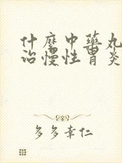 什么中药丸可以治慢性胃炎
