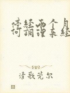 停经两个月了如何调理来经期封面