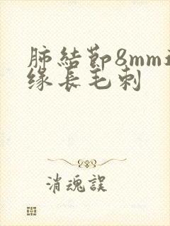 肺结节8mm边缘长毛刺封面