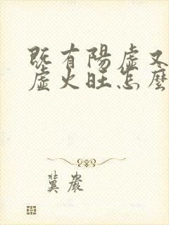 既有阳虚又有阴虚火旺怎么调理