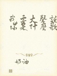 我要大声说我爱你是什么歌封面