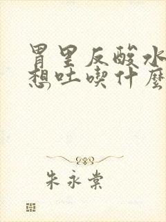 胃里反酸水恶心想吐吃什么药