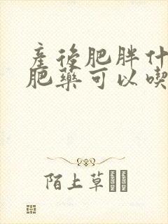 产后肥胖什么减肥药可以吃
