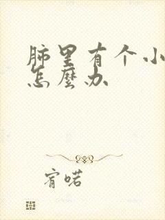 肺里有个小结节怎么办封面