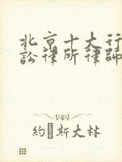 北京十大行政诉讼律所律师推荐